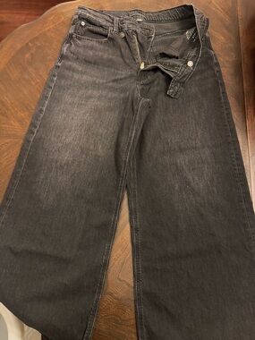 American Eagle Black Straight-Leg Jeans
